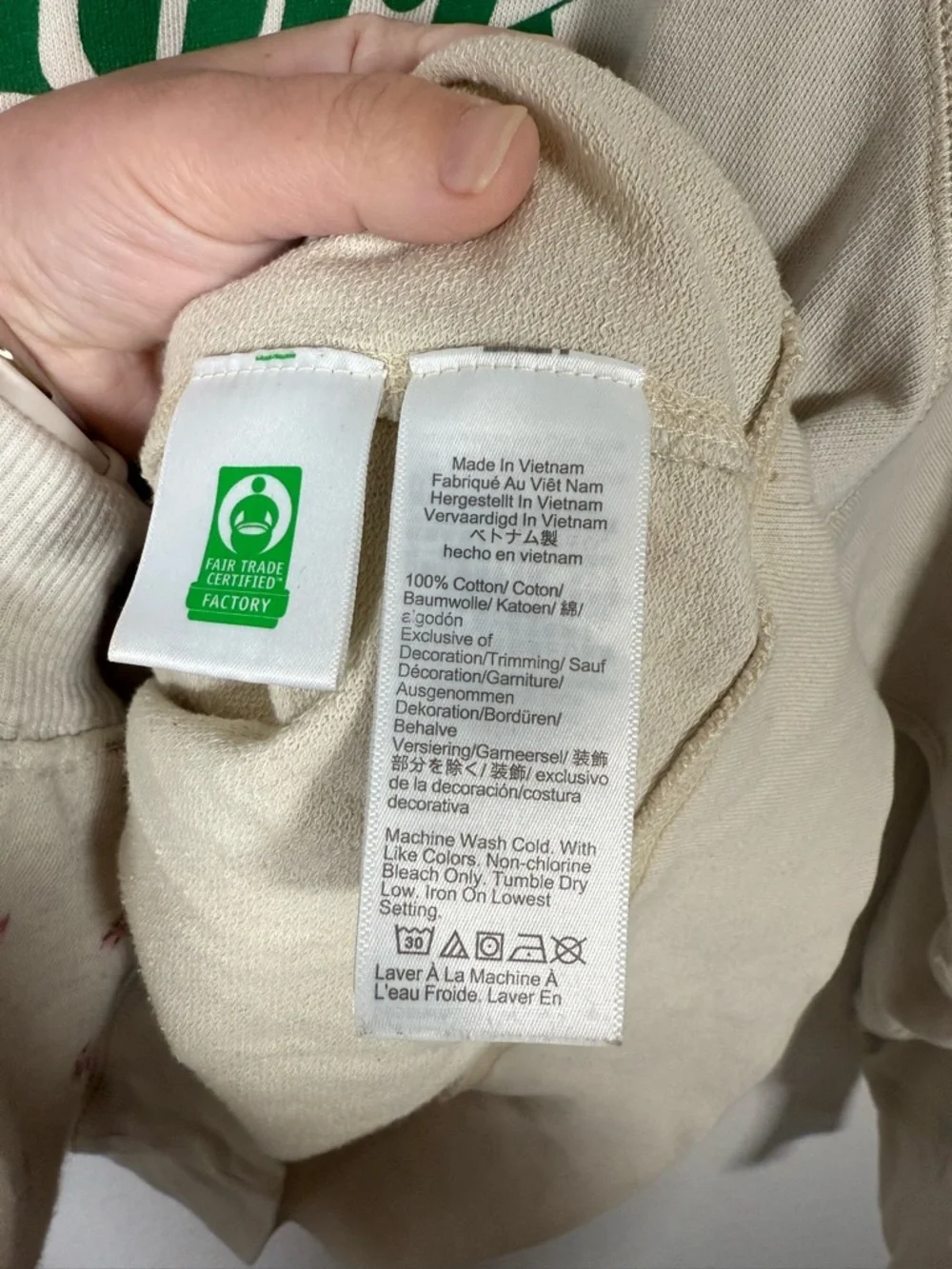 J.Crew Magic Rinse New York Crewneck Sweatshirt Cream Size S AY080